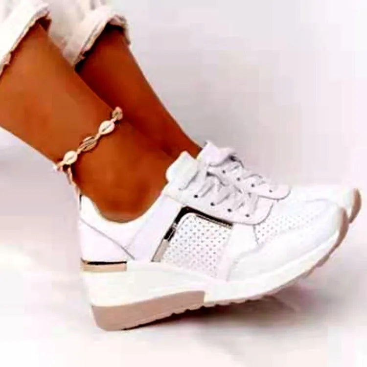 ELYORA™ – Basket femme compensée orthopédique | Élégance & confort quotidien