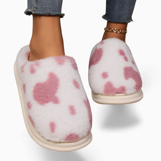 COWZY™ – Chausson vache femme | Chaleur, confort cocooning & semelle antidérapante