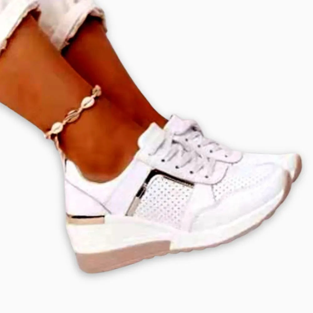 ELYORA™ – Basket femme compensée orthopédique | Élégance & confort quotidien