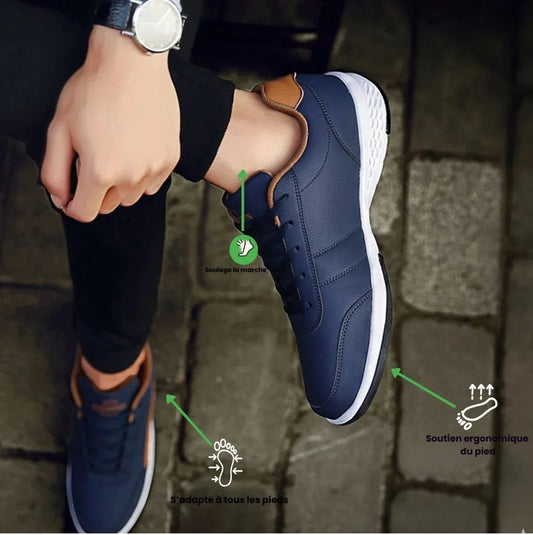 Basket Orthopédique Homme Bleu – Semelle Confort